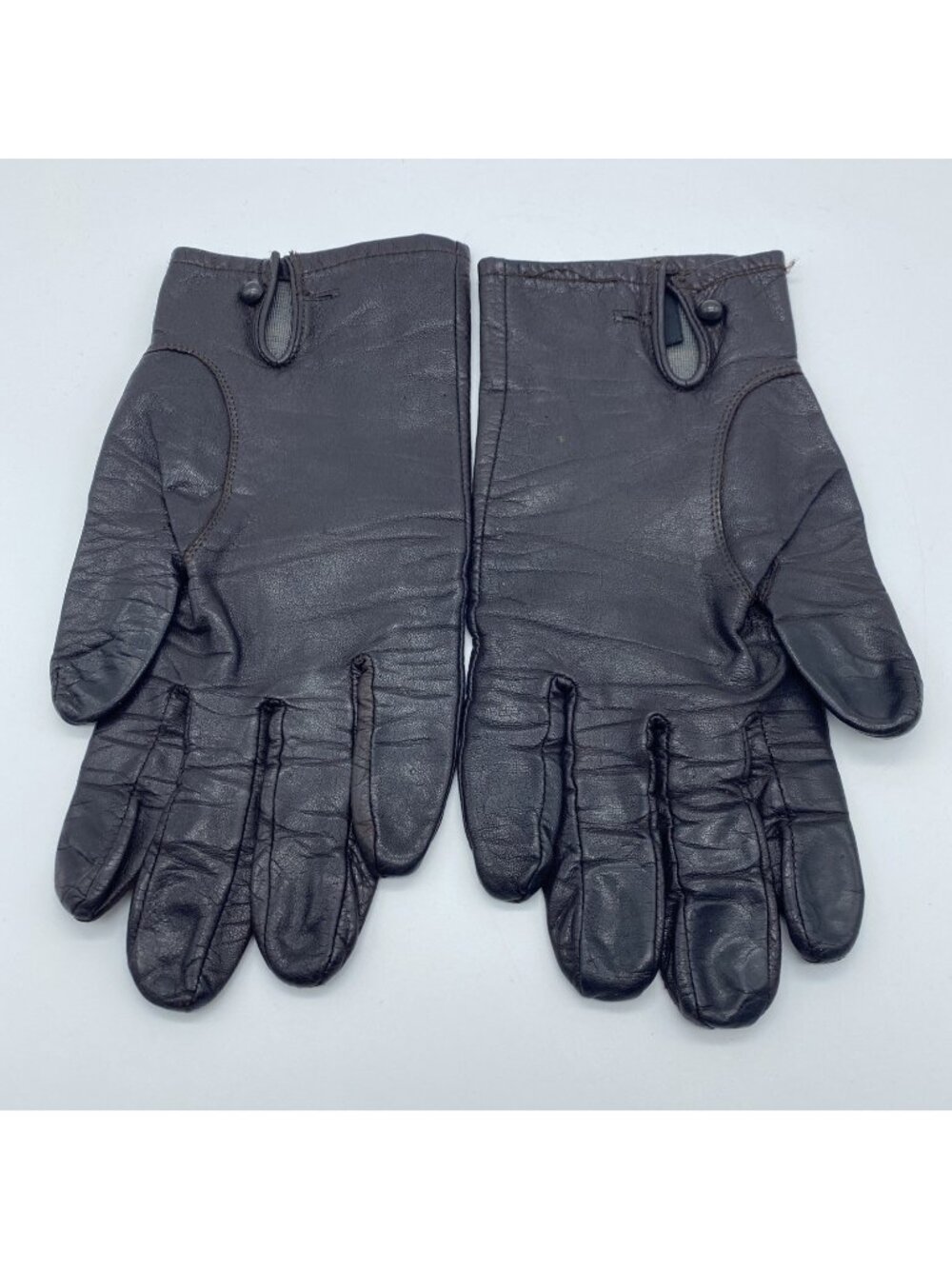 Genuine Leather Women's Brown Gloves Size L Japan Rayon Lined Winter